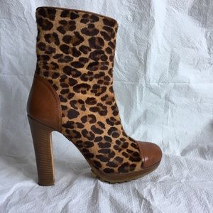 UGG Giorgina Leopard Calf Hair Ankle Boots -  7
